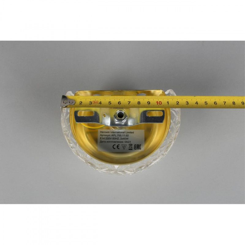 Бра 19*30*30 см, 2*E14, 40W, Aployt Koletta APL.755.11.02, золотой