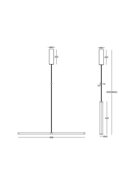 Подвесной светильник  4*4*88,6 см, LED 1 18W, 4000К, Черный Maytoni Supersymmetry P096PL-L11BK1