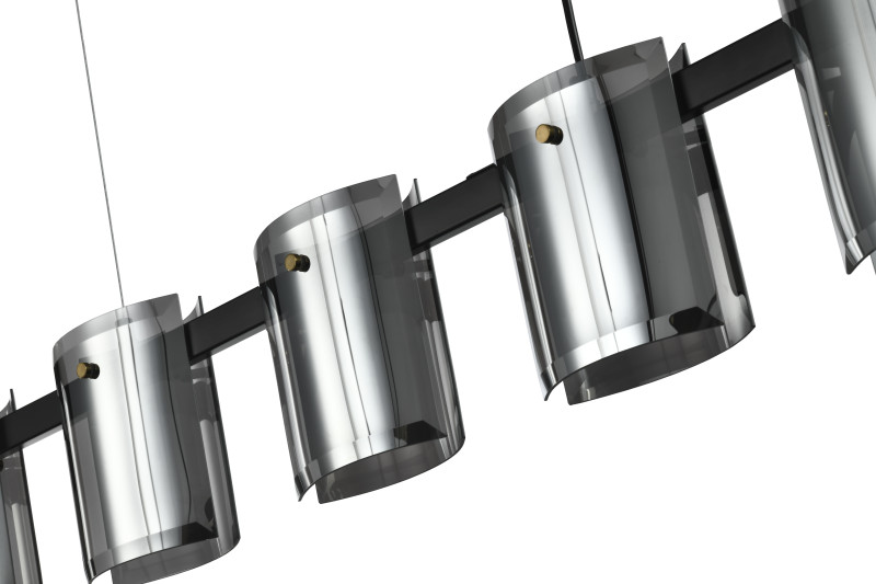 Подвесной светильник 120*12*150 см, 5*G9, 50W, Zortes Rony ZRS.1209.01, черный
