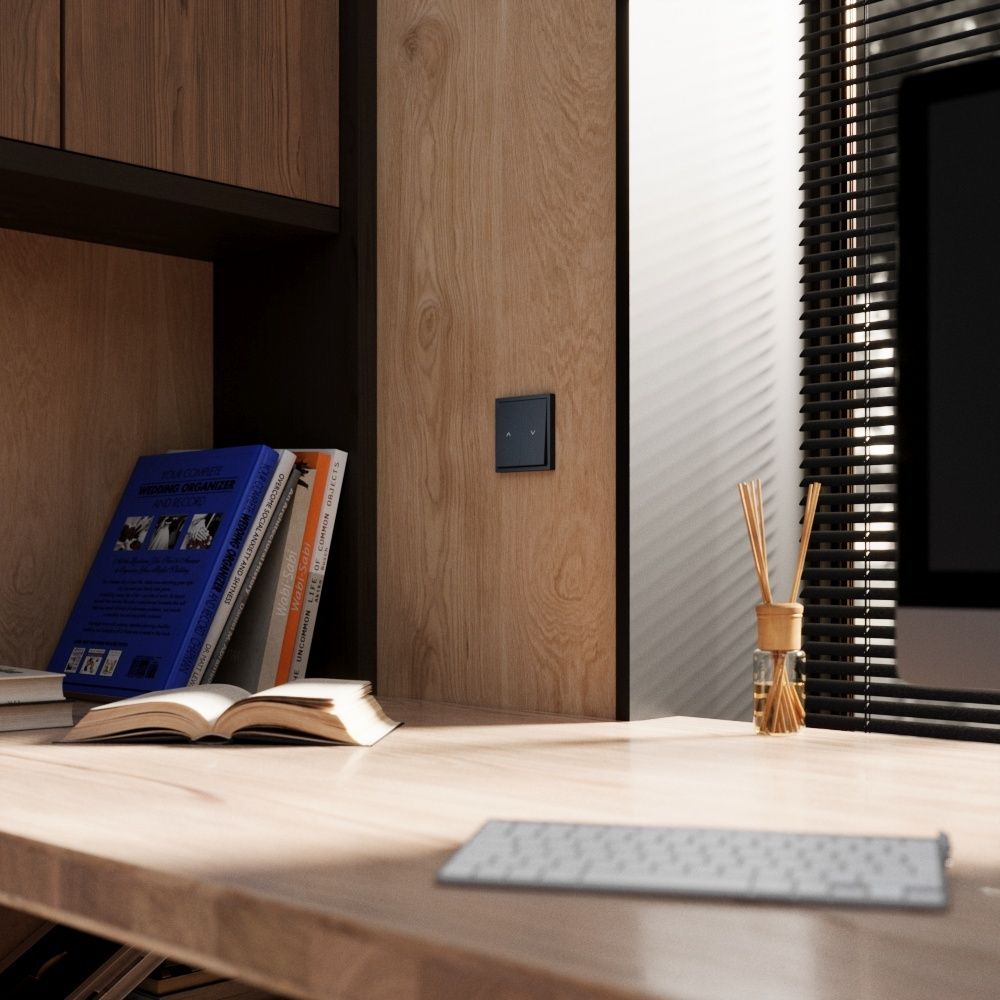 Выключатель встраиваемый для жалюзи 10А, графит Voltum S70 VLS020707, Пластик Soft touch