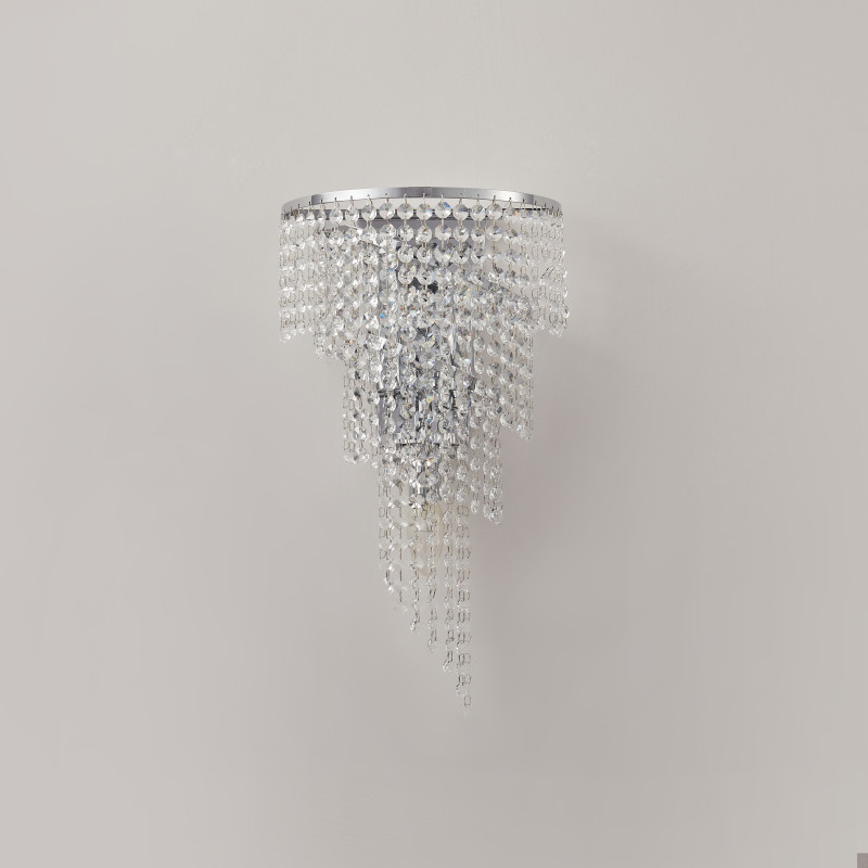 Бра Favourite Phoenix 2904-3W, D150*W260*H455, никеля, плафон состоит из каскада хрустальных подвесок