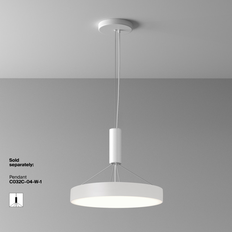 Накладной светильник 40*40*6 см, LED, 45W, 4000К, Maytoni Technical Zon C032CL-45W4K-RD-W белый