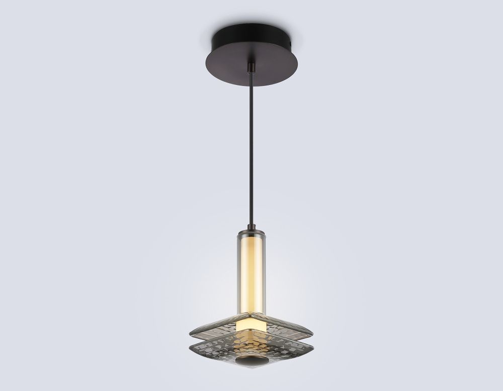 Подвесной светодиодный светильник 15*15*24- см, **W, 3000K, Ambrella Light High Light LH31003, серый