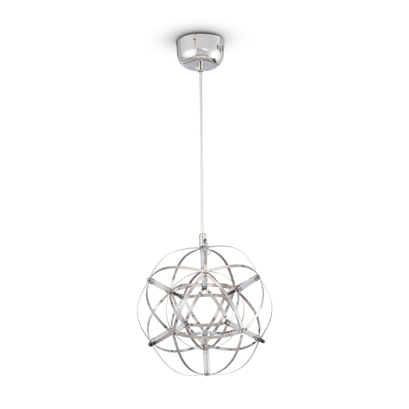Подвесной светодиодный светильник 25 см Freya Amber FR5099PL-L6CH, 8W LED, 3000K, хром