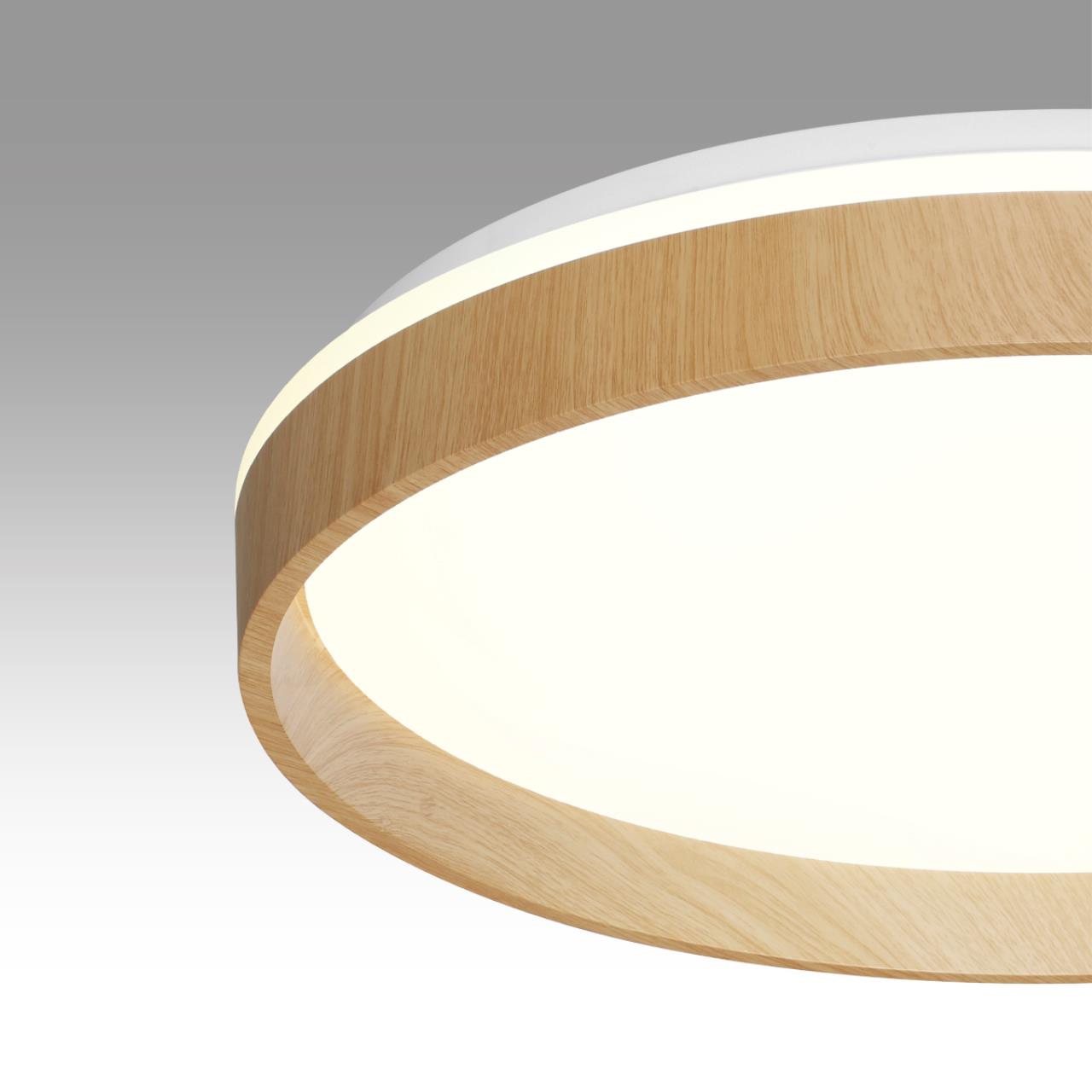 Cветильник 39*7,8 см, LED 48W, 4000 К, IP43, белый/коричневый, пластик Sonex Gari Wood, 7684/DL