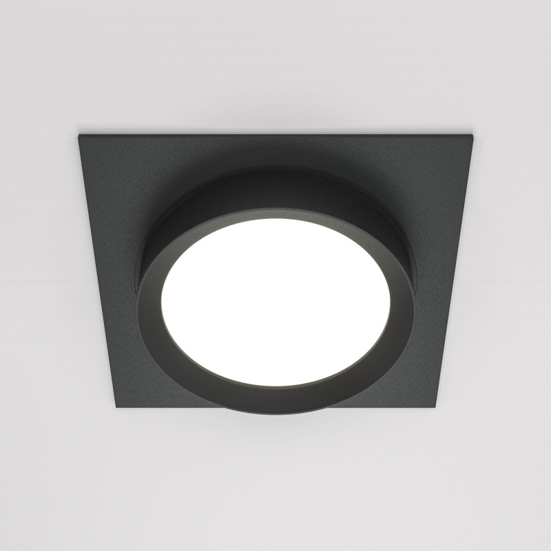 Светильник 11 см, Maytoni Downlight Hoop DL086-GX53-SQ-B, черный