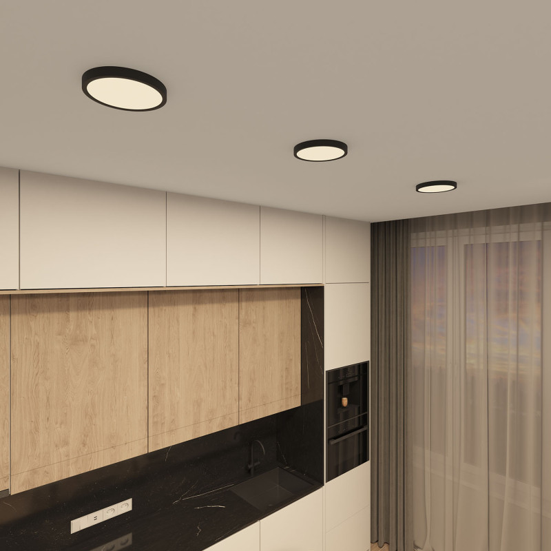 Накладной светильник *22*2,5 см, LED * 18W, 3000-6500К, Denkirs Thin DK6520-BK, черный