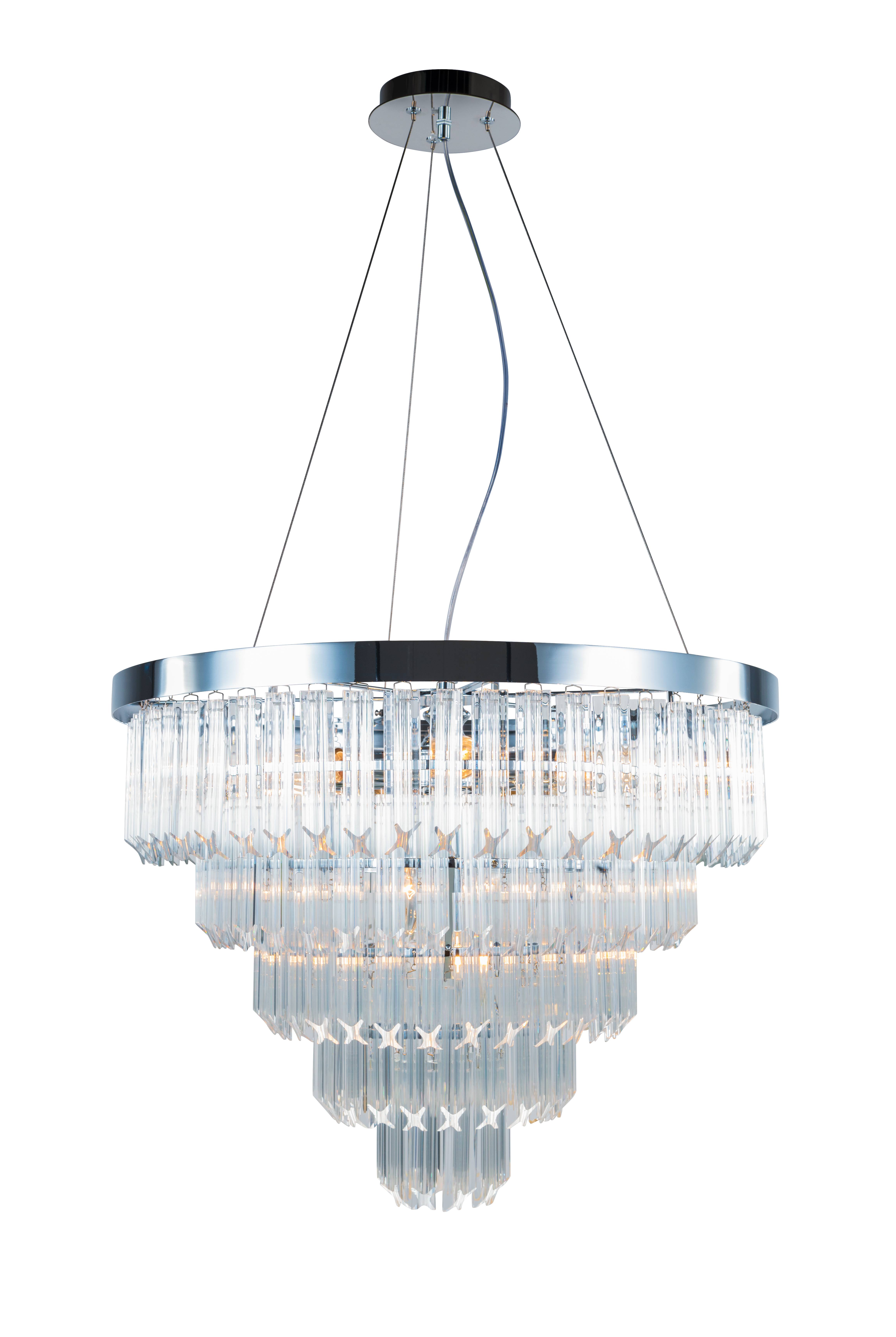 Люстра 600*450-1000, 10*E14, 40W NewRgy Cristallo 5731R/10 CHROME+CLEAR, Хром+Прозрачный