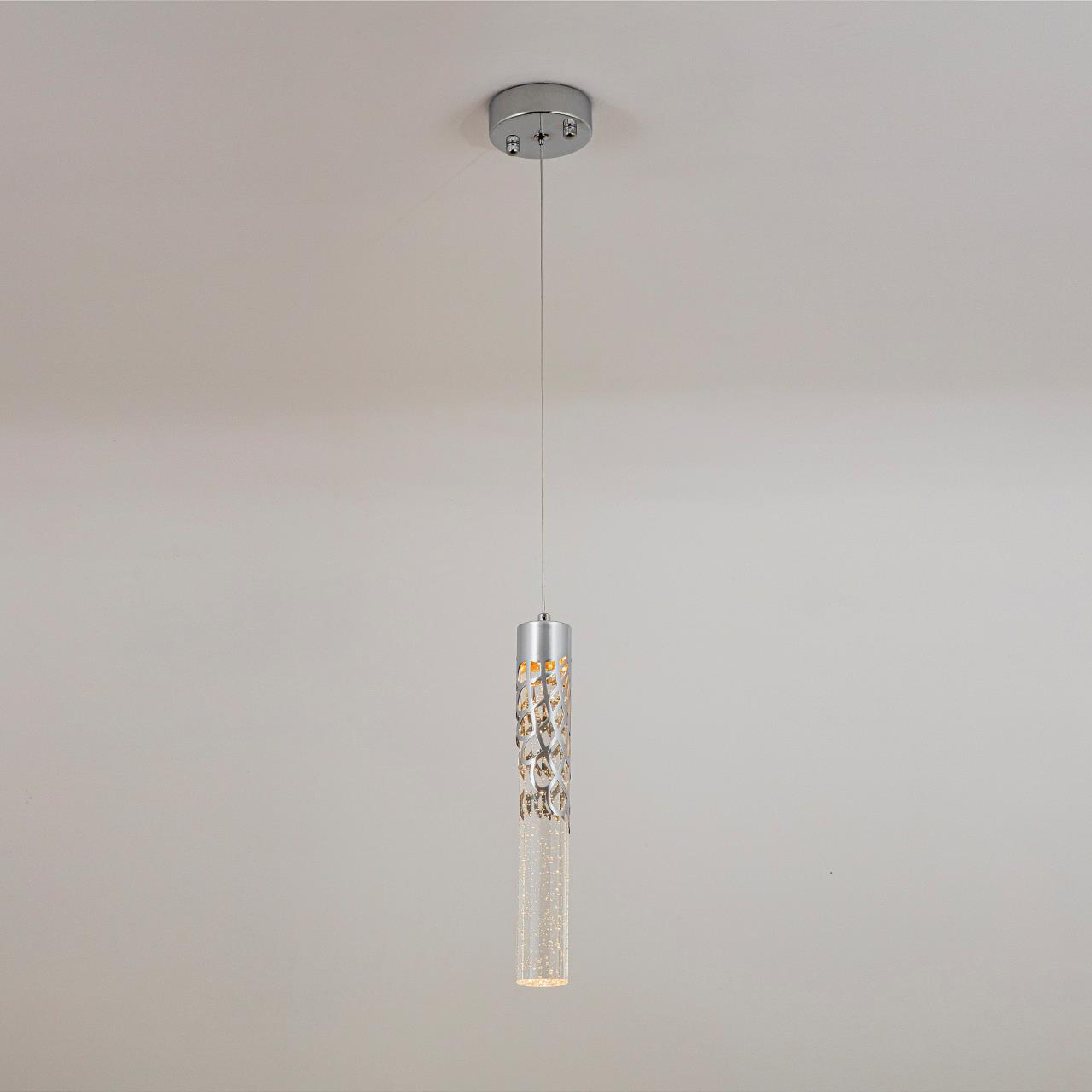 Подвесной светильник 10*10*112 см, LED 5W, 4000K, Хром MODELUX ML.88965.1 CH