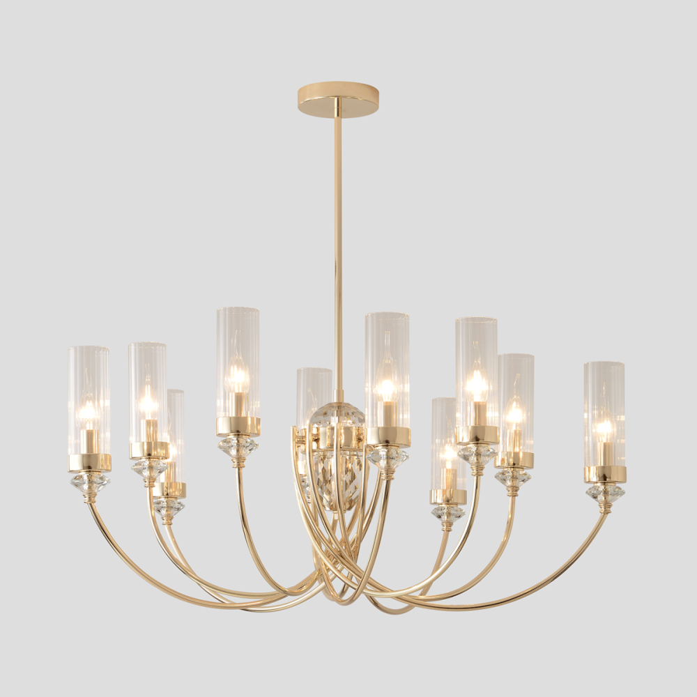 Люстра на штанге 86 см, Crystal Lux SECRET SP10 GOLD, золото