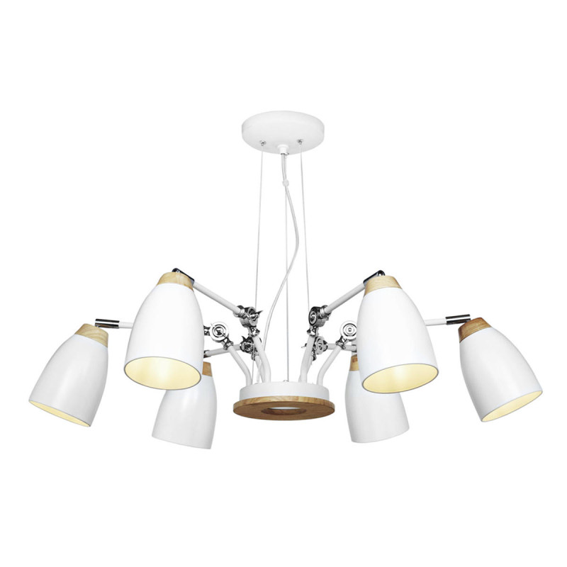 Подвесная люстра Loft IT Restor Loft4402/6WH, диаметр 90 см, белый