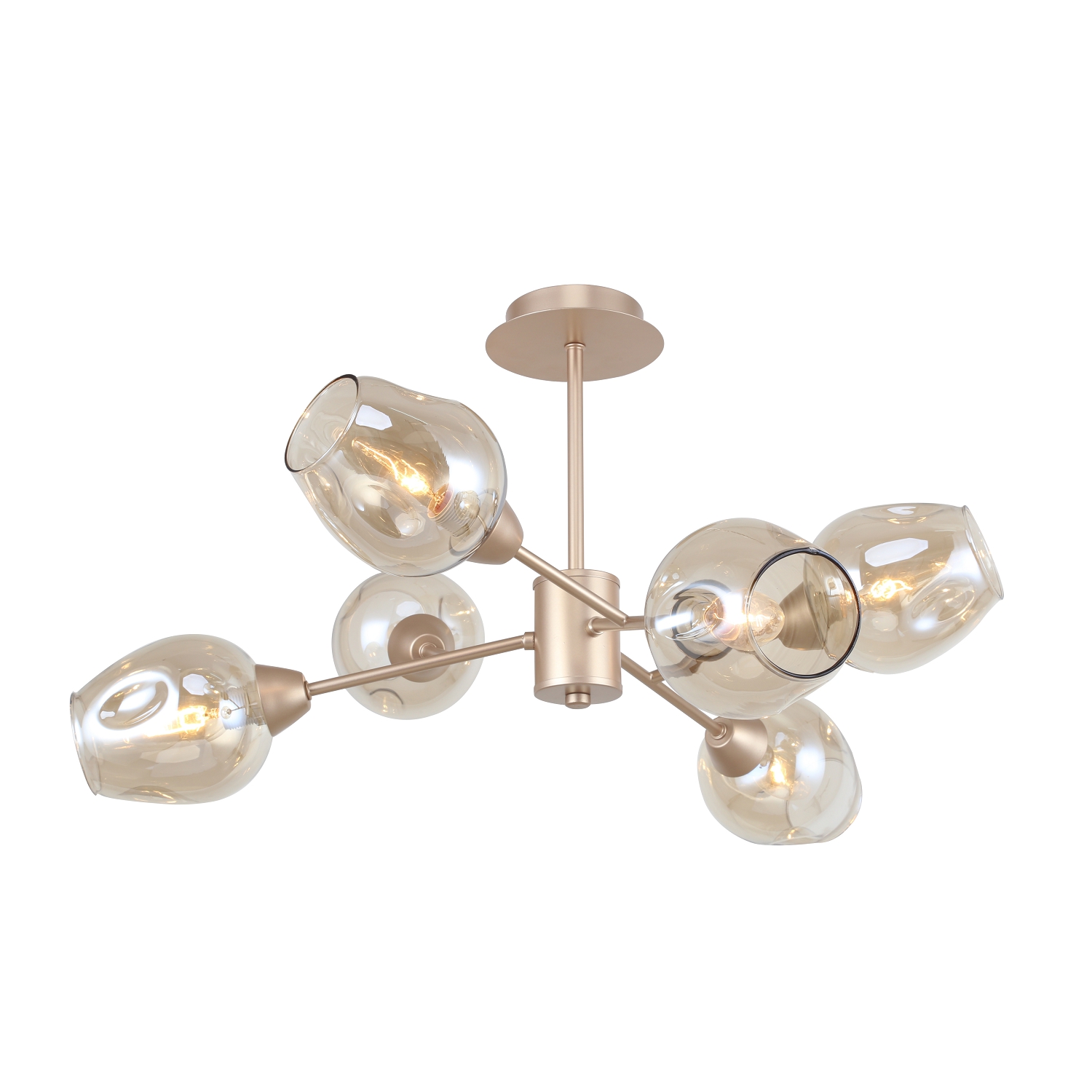 Люстра F-Promo Tilda 2658-6U, D690*H365, каркас золотого цвета, плафоны из стекла в цвете шампанского