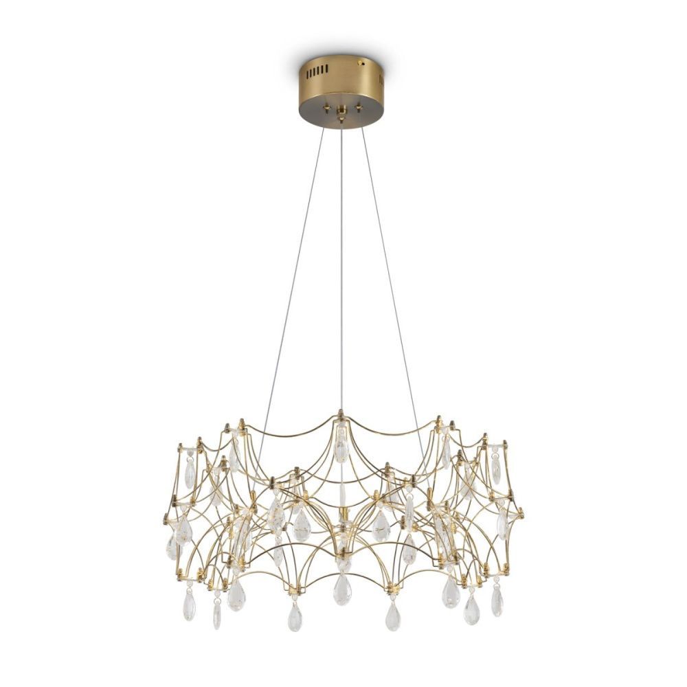 Подвесной светильник 57 см, 25W, 3000K, Freya Elara FR5591PL-L36BS, латунь