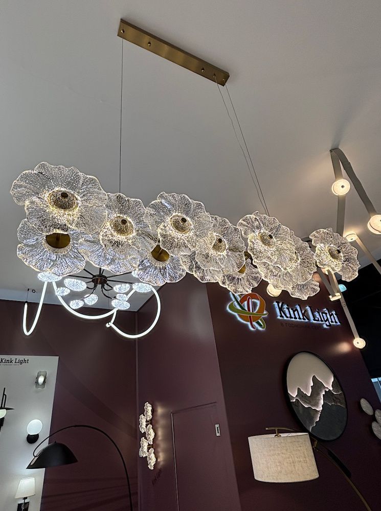 Подвесная люстра 95 см, 28W, 3000K, 6 м2, Kink Light Грея 07601-95L,36, латунь