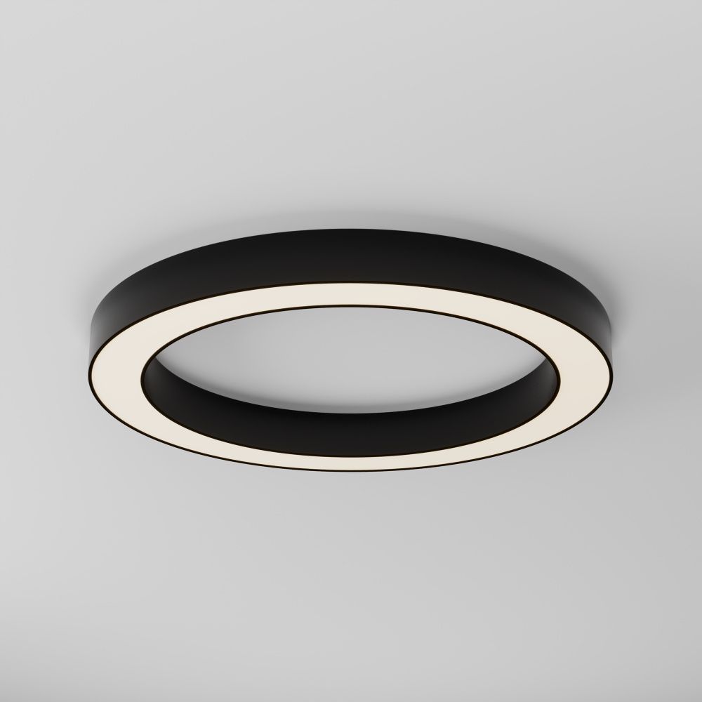 Потолочный светильник 60*6 см, *LED*45W, 3000K, Maytoni Lua C093CL-45W3K-B, Черный