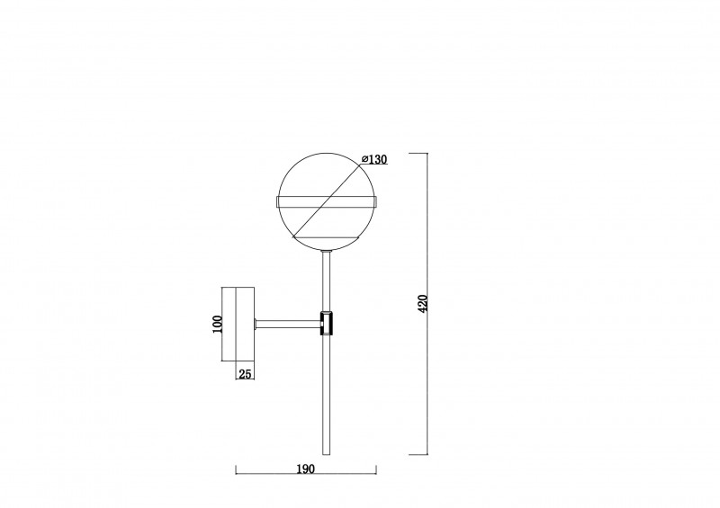 Светильник 42 см, Freya Sonder FR5204WL-01BS, латунь