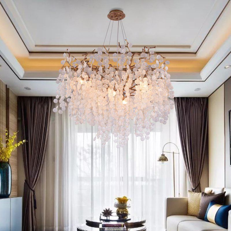 Подвесная люстра ручной работы FAIRYTREE round D80 80*80*65 см, 8*G9*40W, ImperiumLoft 40.2478, Бронзовый, Медный, Золотистый, Бежевый