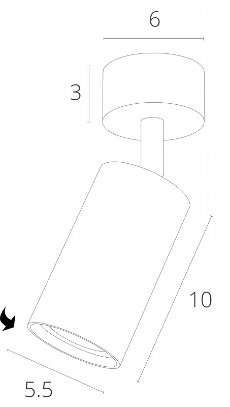 Светильник 5,4*5,4 см, GU10 50W, Arte Lamp A3216PL-1WH белый