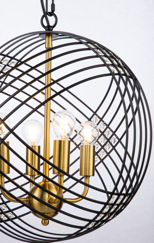 Подвесной светильник 400*400*425/1952 мм, 4*E14 чёрный Indigo Fresco V000102