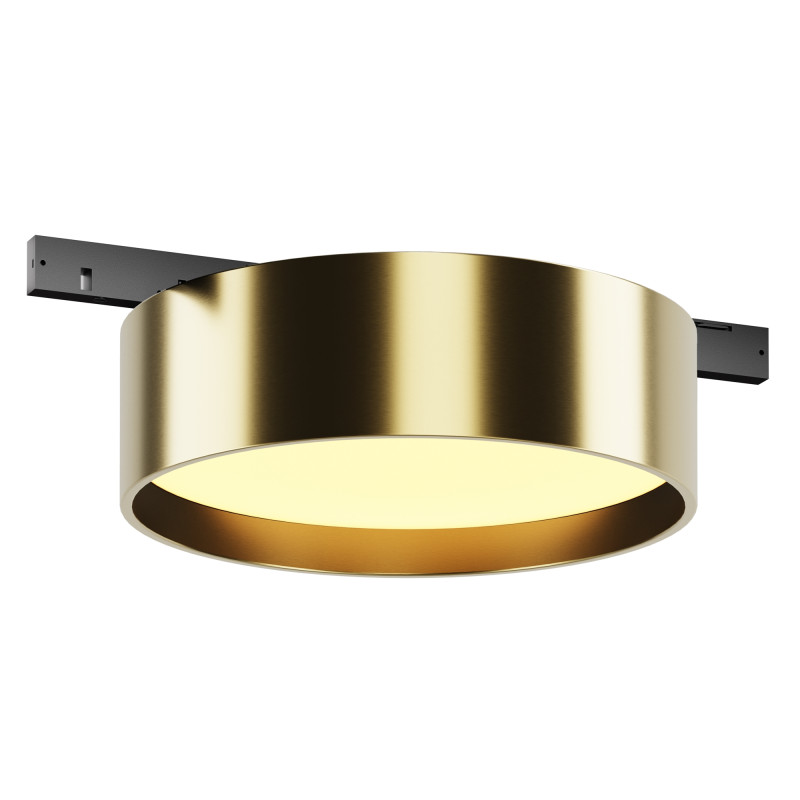 Трековый светильник 11,3*3,4 см, LED 12W 2700K Maytoni Technical Accessories for tracks Levity Zon TR189-1-12W2.7K-BBS черный и Латунь