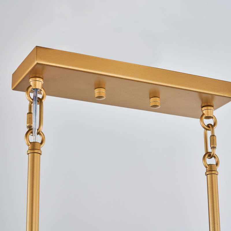 Подвесная люстра Favourite Radiales 3099-6P, L910*W200*H365/985, золота, плафоны из прозрачного рельефного стекла, круглый декоративный элемент цвета золота, лампу G9 можно менять