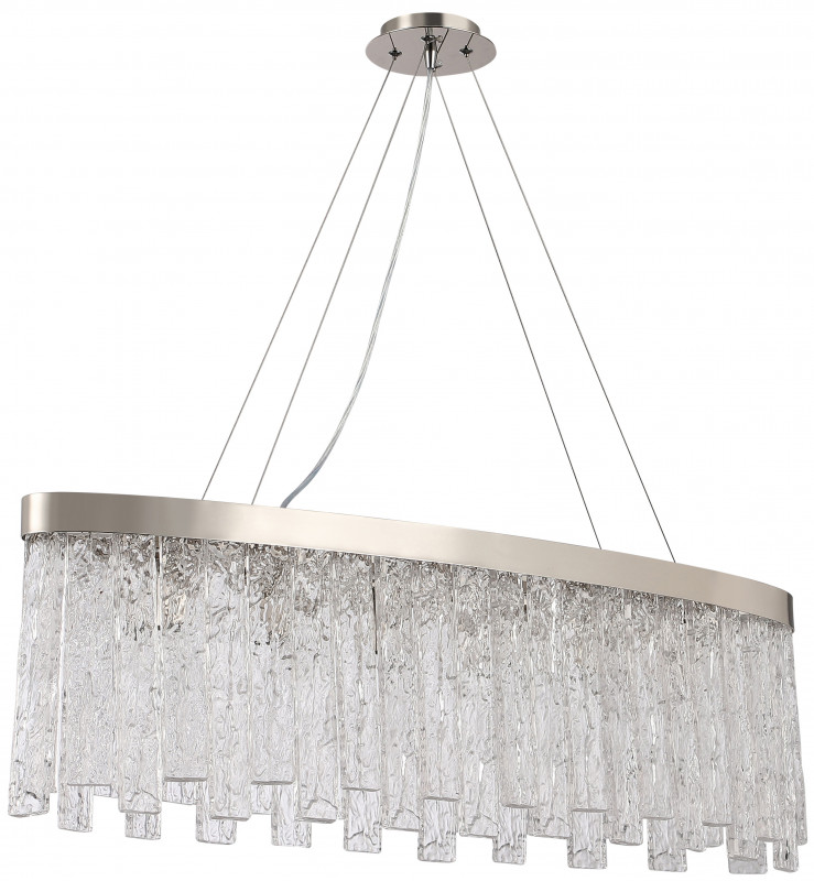 Люстра подвесная 90*20*40/100 см, 6*E14 40W Глянцевый никель Stilfort Frostyle 2155/11/06P
