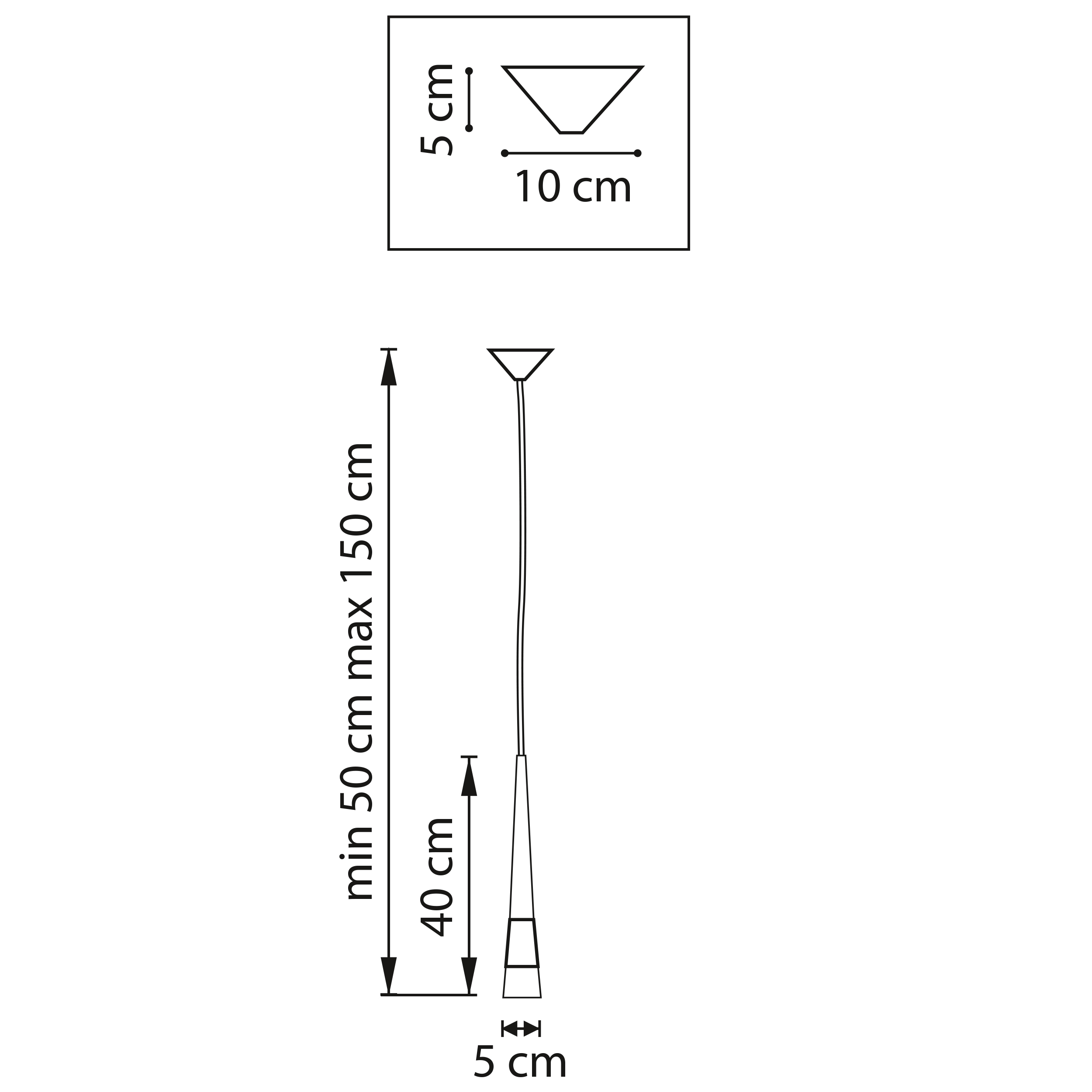 Подвес 5*50/150 см, 5W 3000K Lightstar Cone 757013 Красное золото