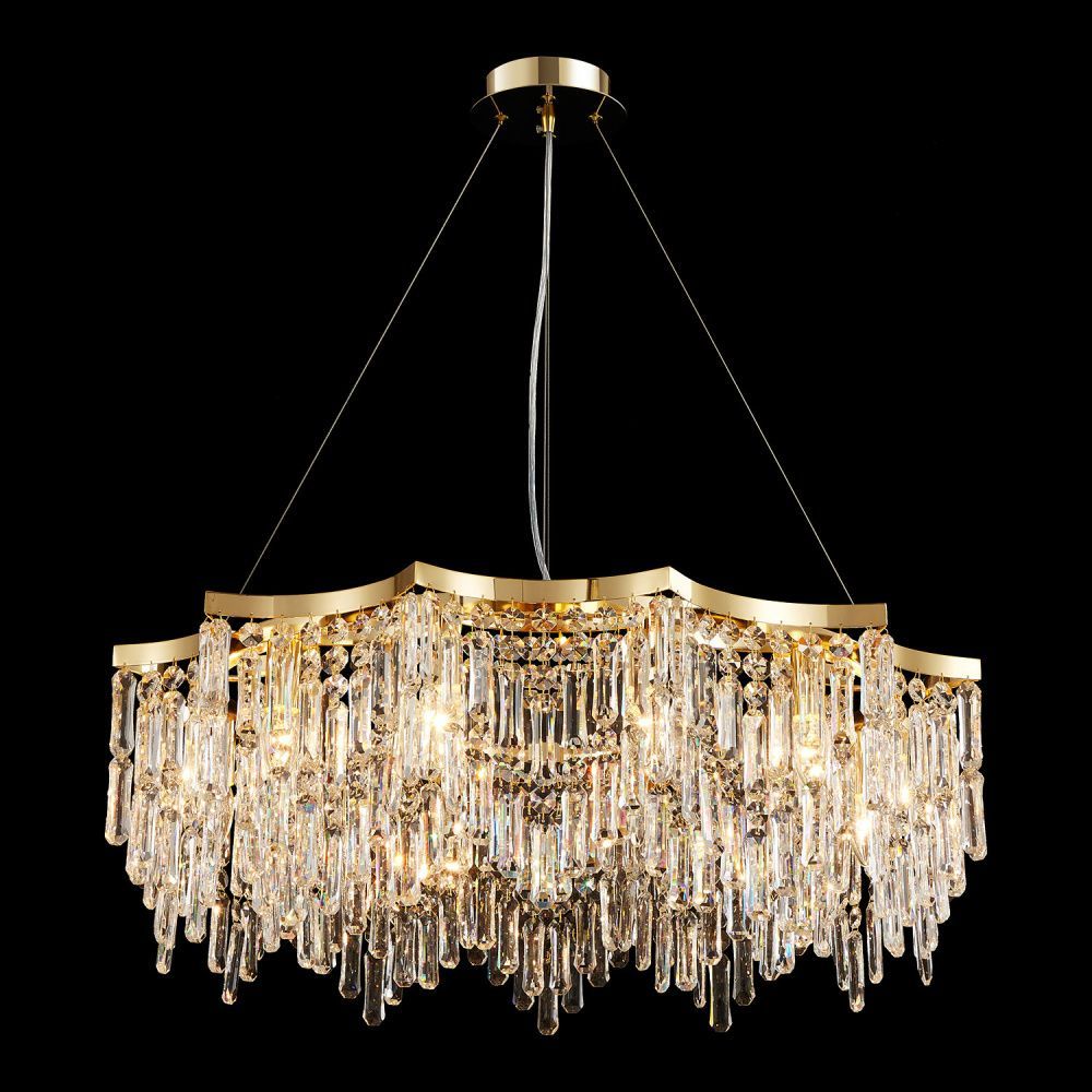 Люстра подвесная *80*55-120 см, 12*E14*9W, Lussole Presidio LSP-6039, блестящее золото