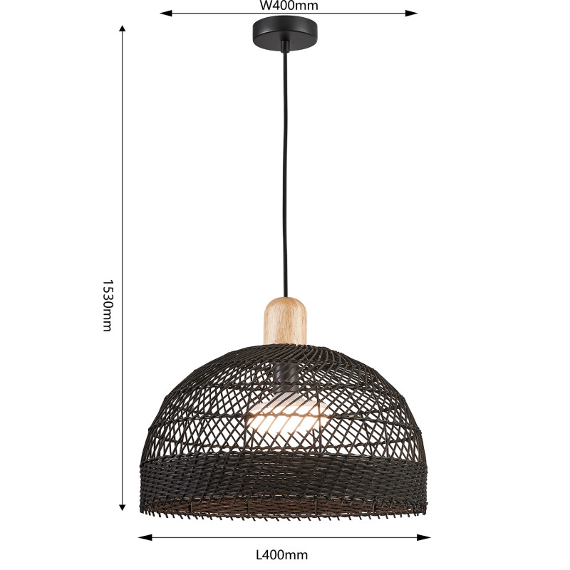 Подвесной светильник 40*153 см, 1*E27, 60W, Favourite Plat 4461-1P черный