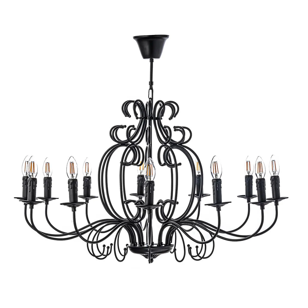 Люстра *90*133 см, 12*E14*40W, Arti Lampadari Amaro Black Amaro E 1.1.12 B, Черный