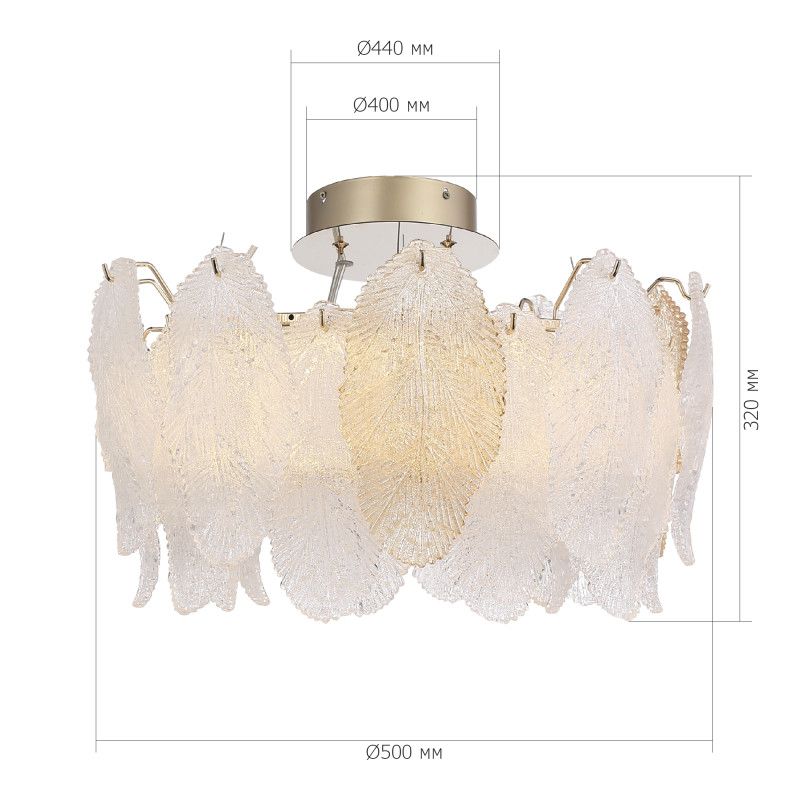 Накладная люстра *50*-32 см, 1*LED, 20W, 3000K, ST-Luce Lightsome SL6135.202.01, золотой