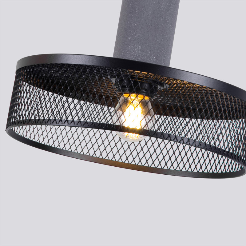 Подвесной светильник 25*178 см, 60W, Favourite cementita 4273-2P серый цемент, матовый черный