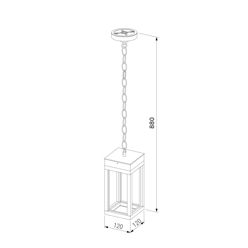 Уличный подвесной светильник Frame 3000K чёрный 1528 TECHNO LED черный Elektrostandard  4690389219115, a072091