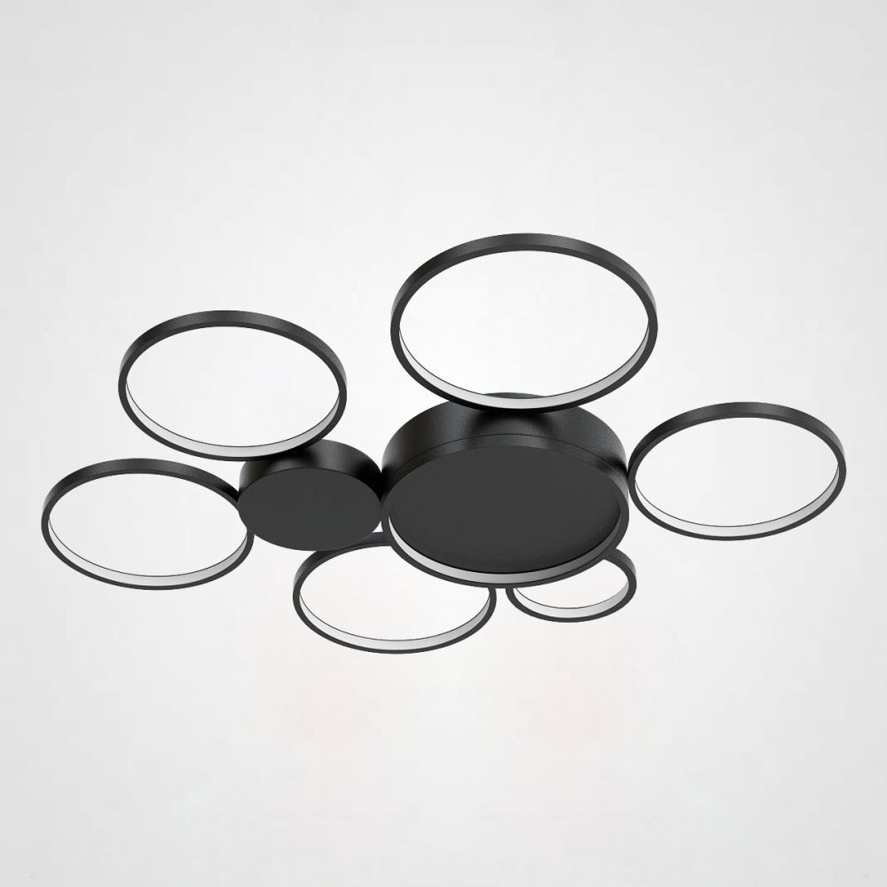 Потолочная люстра TWINE 7 rings Black 81*80*7,5 см, 7*LED*15W, ImperiumLoft TWINE01, Чёрный