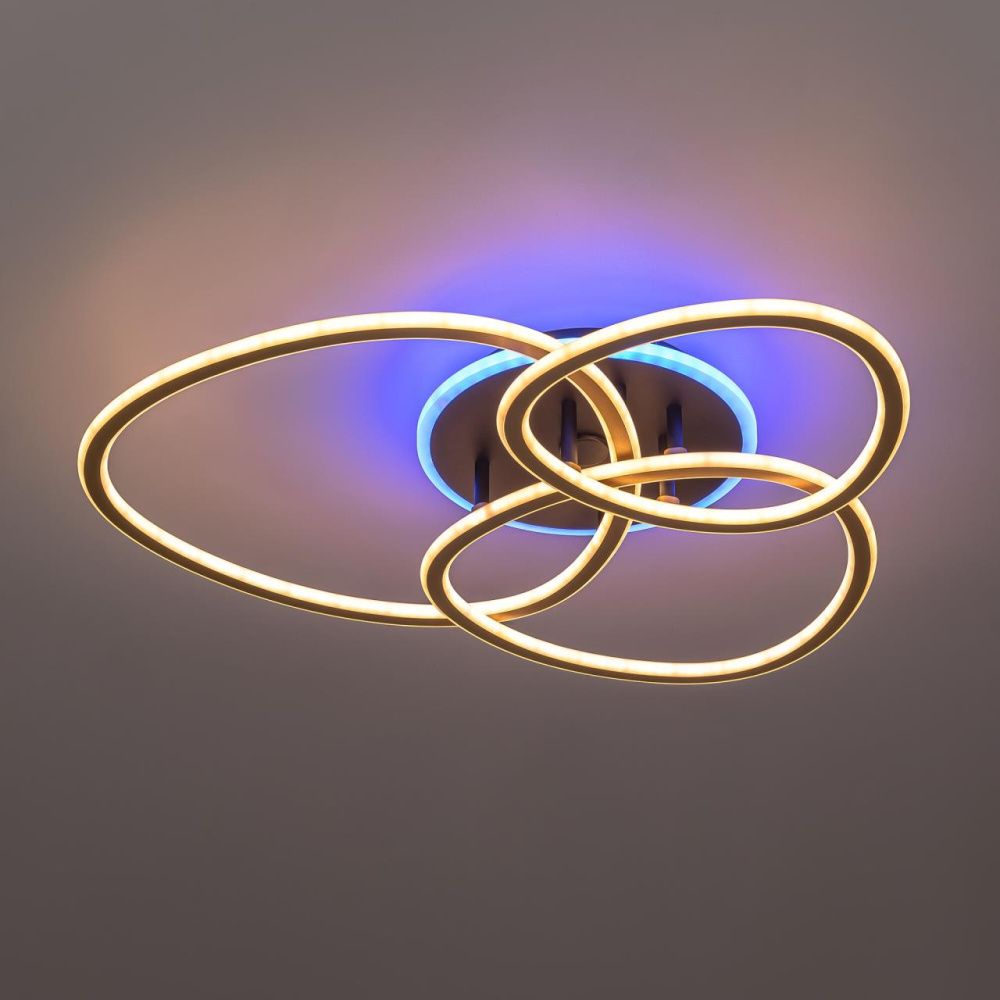 Люстра 51 см, 130W, 3000-5500К, 9000Lm, 24 м2 Citilux TRIO Черный+Золото CL215B132 с пультом