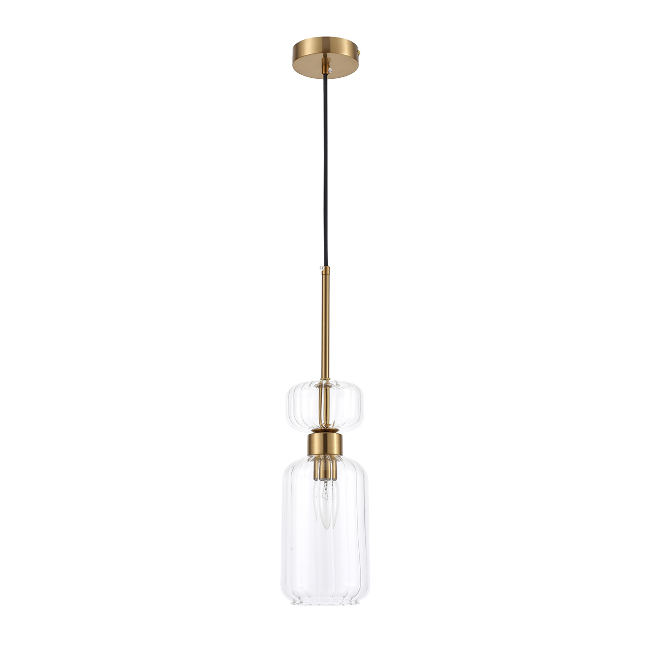 Подвесной светильник 120*120*1200 мм, 1*E14 античная медь Escada Gloss 1141/1S Clear