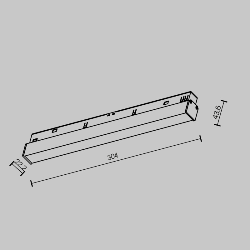 Трековый светильник 2,2*30,4*4,4 см, LED 12W 2700K 120° Maytoni Technical Basis Exility TR030-2-12W2.7K-B черный