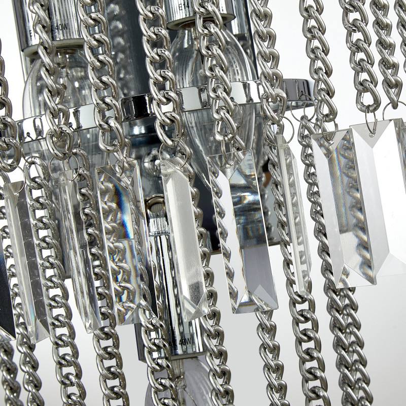 Бра Favourite Ignis 2924-3W, D250*W155*H400, хром, подвески из металлических цепочек, декоративные элементы из прозрачного хрусталя