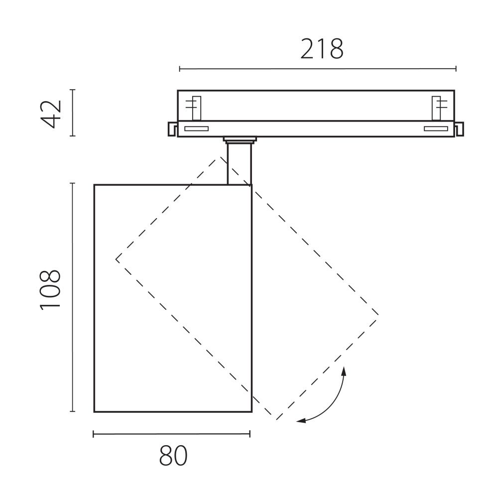 Светильник Quattro DALI *8*10,8 см, *30W, 3000K, Lightstar Alta Base A5337DALI, Черный