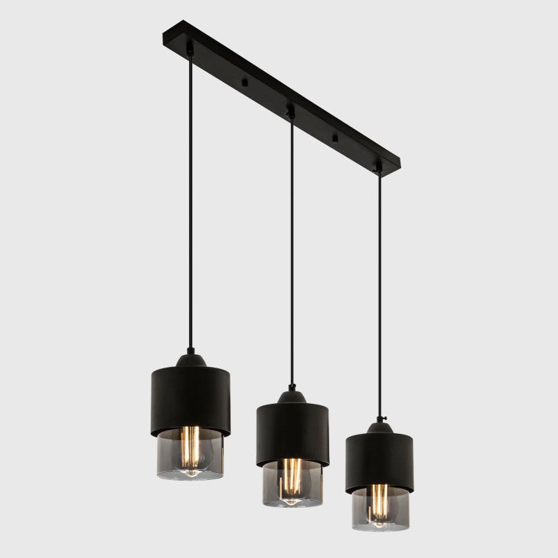 Подвесной светильник 60*12*80 см, Е 27 3x60W, Чёрный, Дымчатый MODEMODERN MD.0650.3