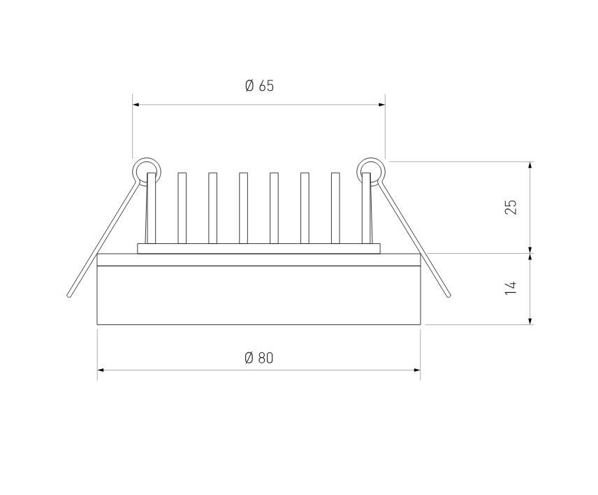 Встраиваемый светильник 8/6.5 см, LED 5W, 3300K, IP20 DSK80 5W 3300K