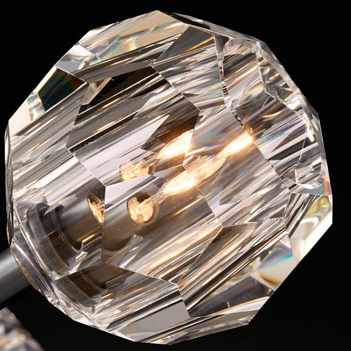 Люстра RH Boule De Cristal Linear Chandelier 6 Nickel 168*13*150 см, 6*E14*40W, ImperiumLoft 40,1222, Никель