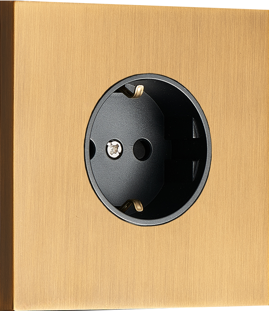 Donel N96  Розетка Schuko с заземлением, со шторками 16A 250 В~ , Латунь, серия DT, DT188MB