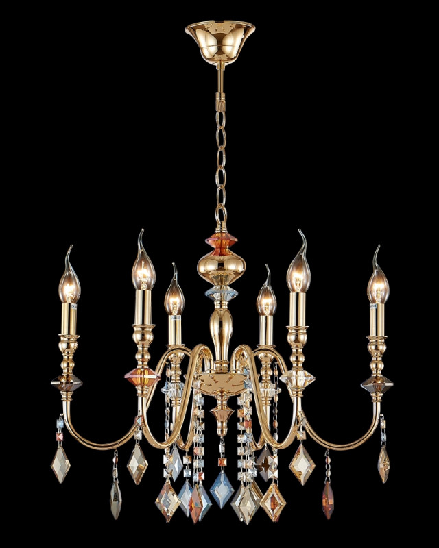 Люстра 56 см, Crystal Lux MERCEDES SP6 GOLD/COLOR Золото