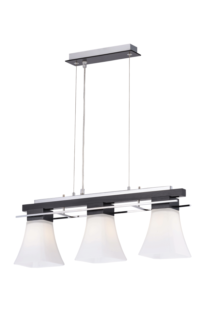 Люстра L650 x W140 x H240(1000), мм, 3*40W (120W), WENGUE+CH (Венге+Хром) Sfera Sveta 85661/3P WENGUE+CH