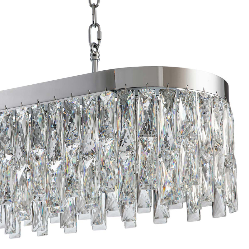 Подвесной светильник 1 000*300*245/1045 мм, 10*E14 хром Indigo Anna V000387, 12029/10PL Chrome