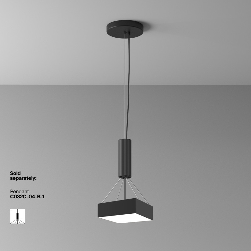 Потолочный светильник 22*22*6 см, LED 24W 4000K Maytoni Technical Zon C032CL-24W4K-SQ-B черный