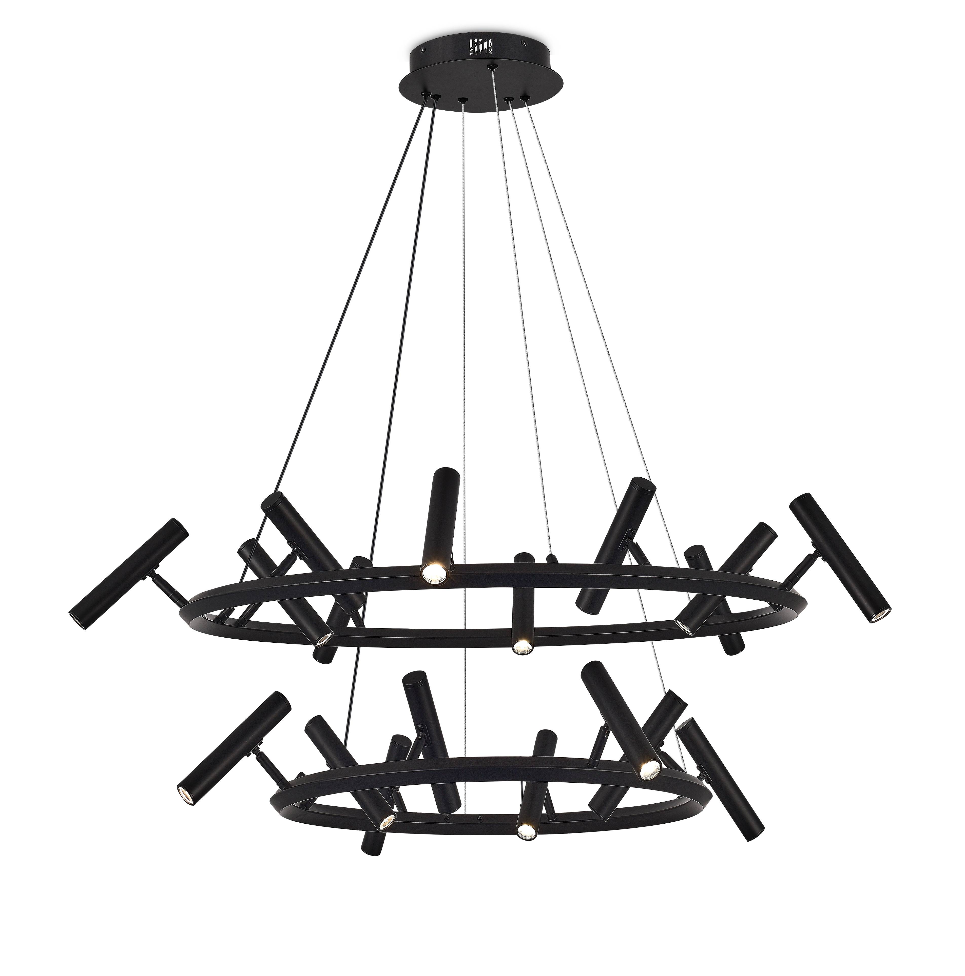 Люстра 1000-800*1500, LED, 48W 4000K NewRgy LED 2688-DW-2 BLACK, Черный