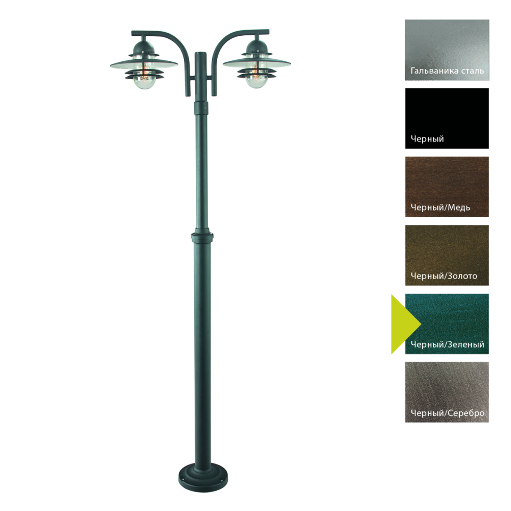 Фонарный столб 29*78*170-239 см, E27*9W, Natural Concepts Norlys Oslo HK-FITZGERALD2-S, BG (Черный/Зеленый)