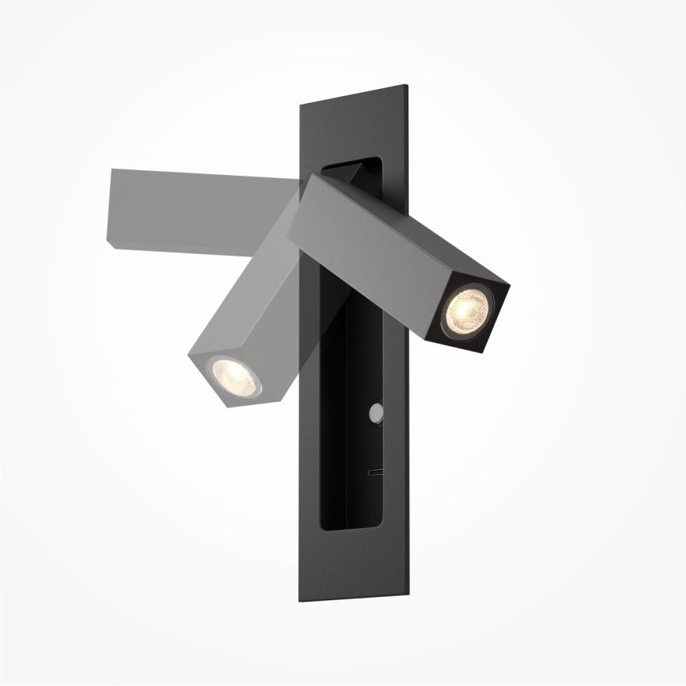 Настенный светильник 21 см, 3W, 3000K, Maytoni Axiom MOD495WL-L3B3K1, черный